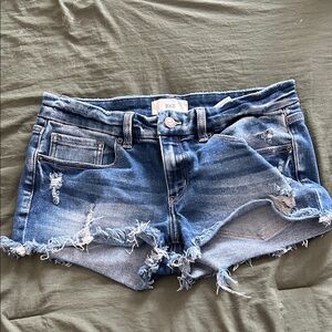 BKE Women's Frayed Blue Jean Shorts